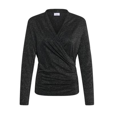Langarmbluse SAINT TROPEZ "Saint Tropez Bluse langarm TagaSZ", Damen, Gr. S, schwarz, Blusen