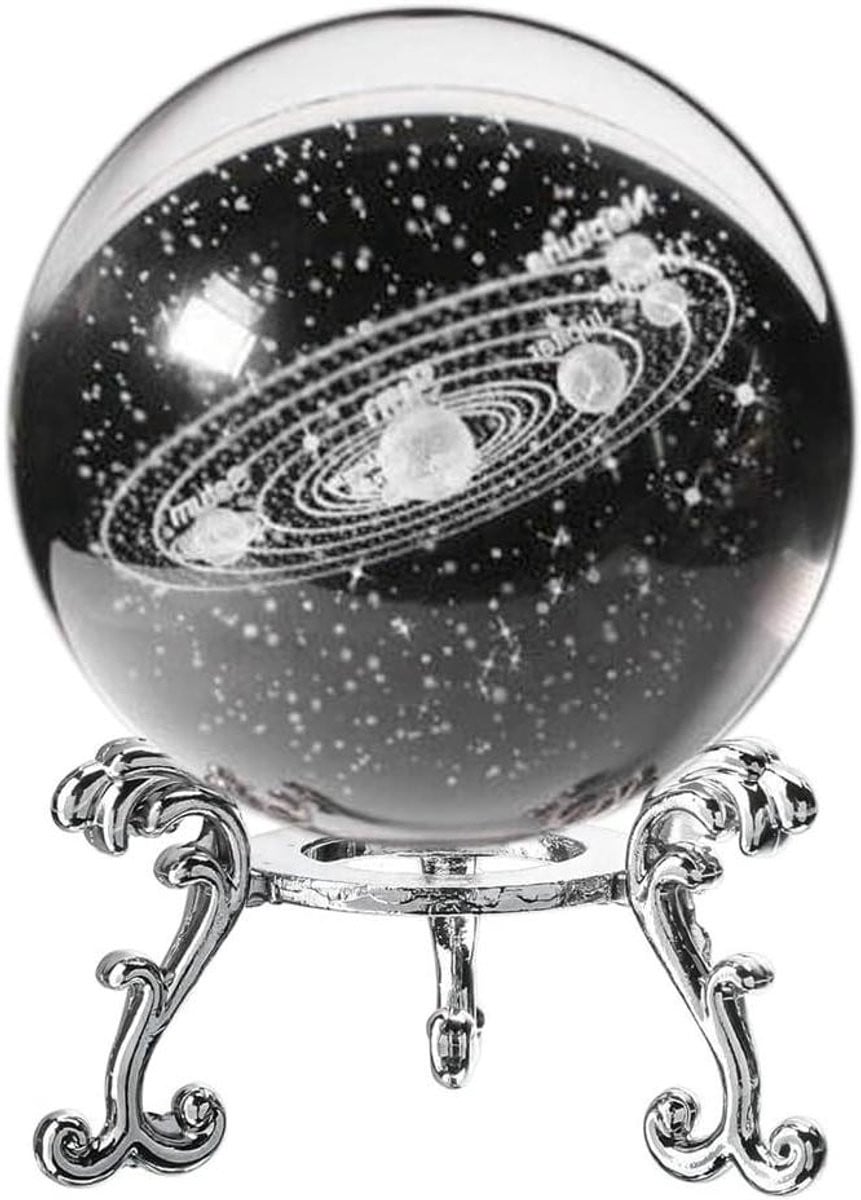 Decoratieve Kristallen Bol met Heldere 3D Gravure - Transparante Glazen Bol voor Tafeldecoratie - Diameter: 6 cm