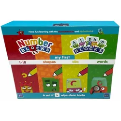 Numberblocks and Alphablocks: My First Numbers and Letters Set (4 wipe-clean books with pens in, Kinderbücher von Sweet Cherry Publishing