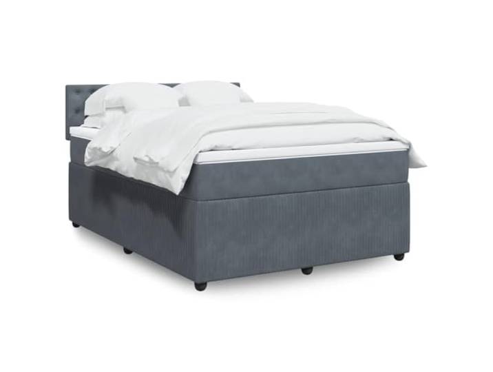 RJPLMFV Lattenrost und Matratze, Velours, Dunkelgrau, 140 x 190 cm Individuelle Taschenfedern, abnehmbarer Topper, atmungsaktive Unterstützung, erholsame Nacht