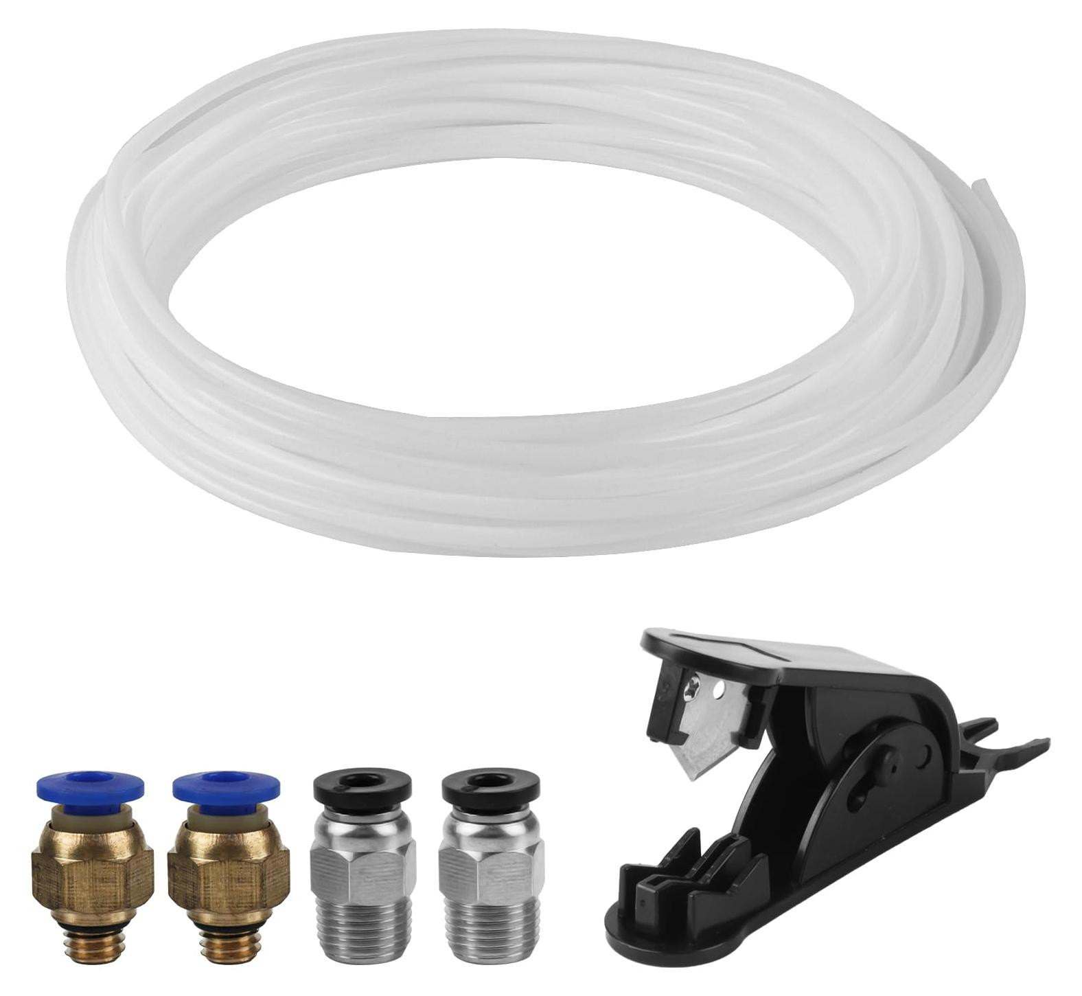 Dripio PTFE-buis set met snijgereedschap en aansluitstukken, 10 meter, Binnendiameter: 2,5 mm, Buitendiameter: 4 mm