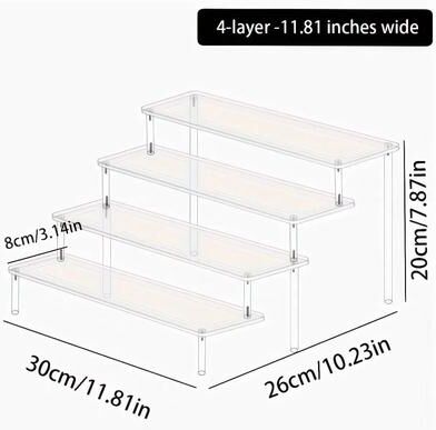 Uplift Essentials Premium Multi Tier Acrylic Perfume Display Riser And Vanity Cosmetic Storage Rack 4 Layers