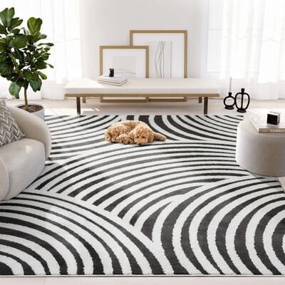 Abani Rugs Nomad Collection NOM160 Linear Curves Area Rug