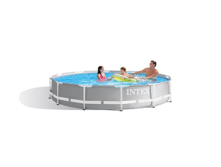 Schwimmbecken INTEX Frame Set 366 x 76 cm , grau, B:366cm H:76cm L:366cm Ø:366cm, Schwimmbecken, Schwimmbecken