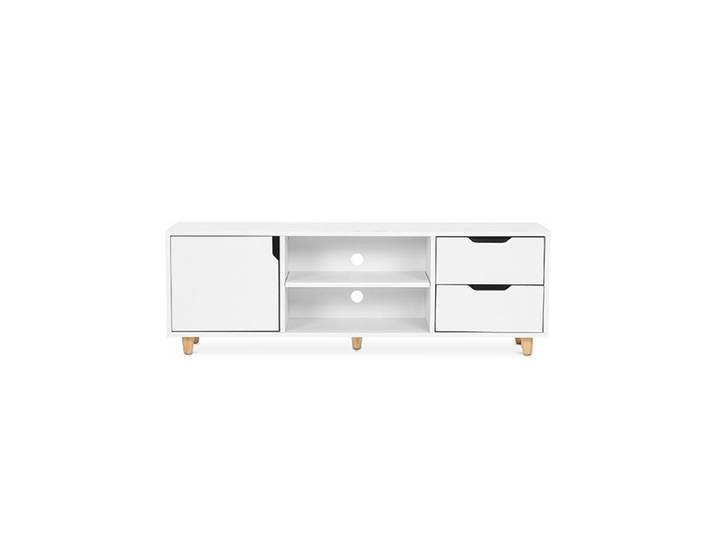 Meuble TV en Bois - Design Scandinave - Wiam Blanc