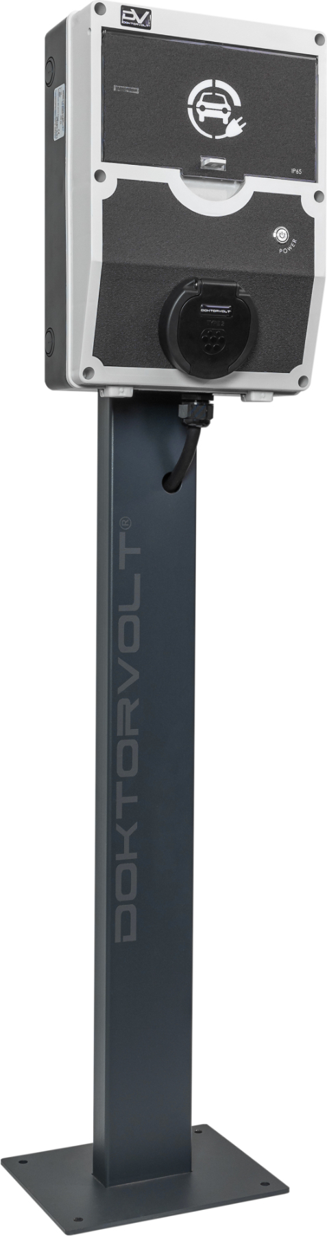 WALLBOX 11 kW Typ 2 + Stahlsäule Ladestation für Elektrofahrzeuge DOKTORVOLT