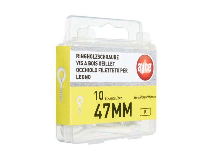 Ayce Ringschraube Weiss 47 mm 10 mm