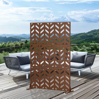 Lirago "Outdoor Freestanding Metal Privacy Screen Decorative Partition Panel for Patio Garden Balcony - 72""x47"""