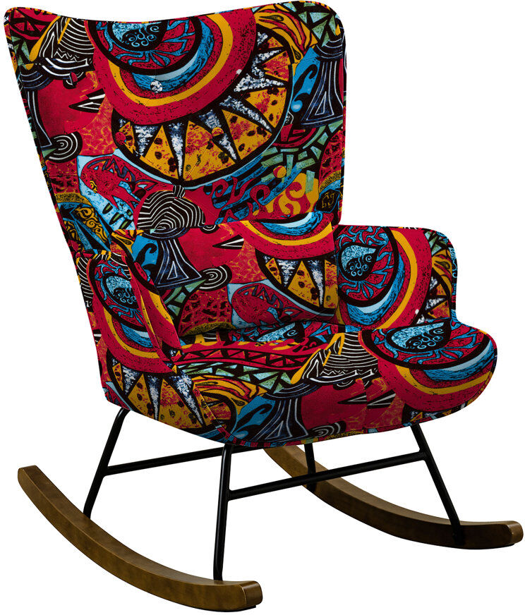 Norden Home Marita Solid Wood Rocking Chair Red Sun 90cm H X 67cm W X 87cm D