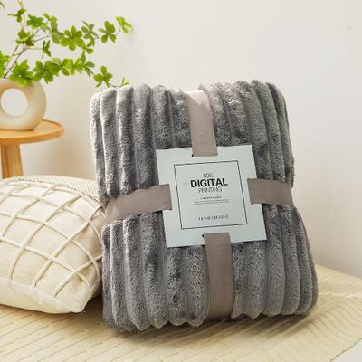 Shop Station Ultra Soft Fleece Throw Blanket Double Sided Warm Bed Blanket For Sofa, Couch & Bedroom light Grey