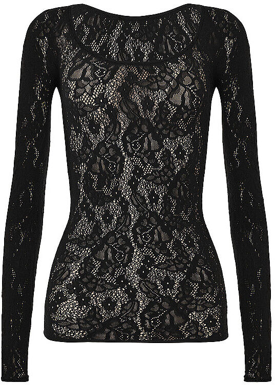 WOLFORD Langarmshirt INFINITE ROSE NET black schwarz   S S