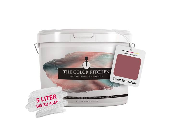 Wand- und Deckenfarbe A.S. CRÉATION Seidenmatt Innenfarbe THE COLOR KITCHEN , rot (tck7012 sweet marmelade), 5 l 5ml, Farben, Wand- und Deckenfarbe, für Wohnzimmer Schlafzimmer Flur Küche, versch. Rottöne