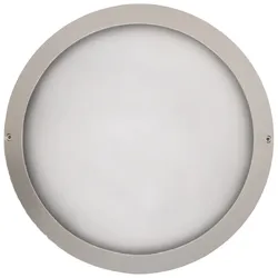 Frisch-Licht LED Außenwandleuchte Ø27cm, IP65, 12W, 4000K, 1500lm, rund, Abdeckung opal, silber FL-AL20201.1584