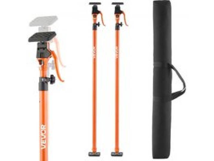 VEVOR Einhandstütze, 2 Stk., Deckenstütze 125–291cm, Teleskopstütze aus Stahl, Montagestütze bis zu 90kg Kapazität zum Installieren von Schränken, Anheben von Trockenbauwänden, Frachtstangen