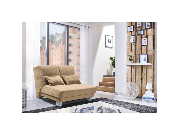 Canapé convertible Rakir Beige Microfibre Enza 120cm Scandi