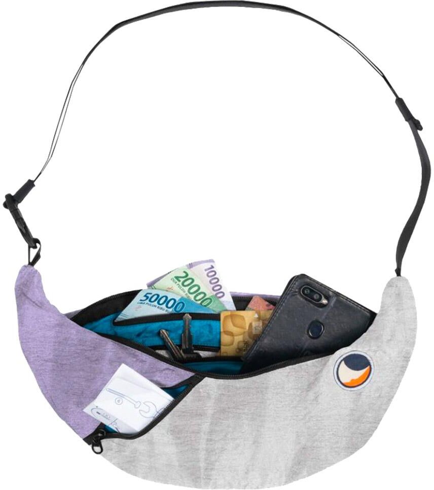 Ticket To The Moon  - Sling Bag Original Light Grey Light Purple - Sac banane
