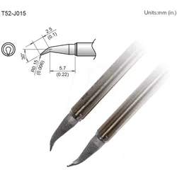 HAK T52-J015 - Aktiv-Lötspitze T52-J015, 0,05 mm, gebogen, konisch, 2 Stück
