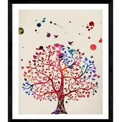 POSTER Baum Aquarell 24X30cm Rahmenlos