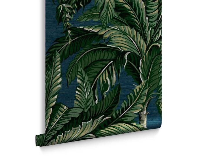 Graham & Brown Vliestapete Daintree Palmen 1005x52 cm, Blau, Grün, Papier, Kunststoff, Baum/Pflanze/Natur, Rechteckig, 52x1000 cm, Tapeten & Wandverkleidungen, Vliestapeten