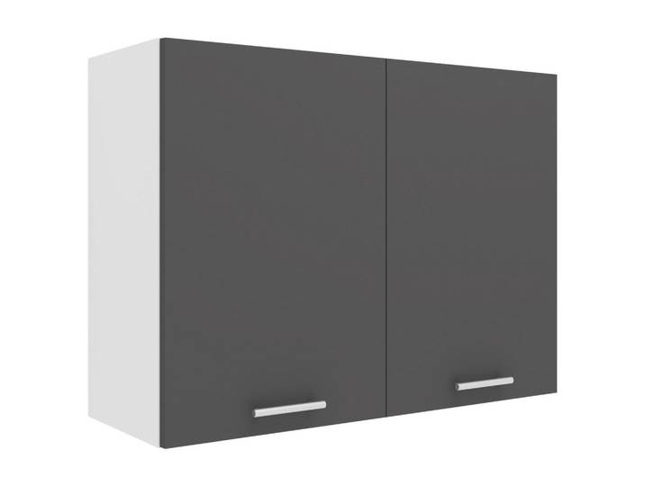 Mid.you Küchenoberschrank, Weiß, Anthrazit, 1 Fächer, 80x60x31 cm, hängend, Küchen, Küchenmöbel, Küchenschränke, Küchenoberschränke