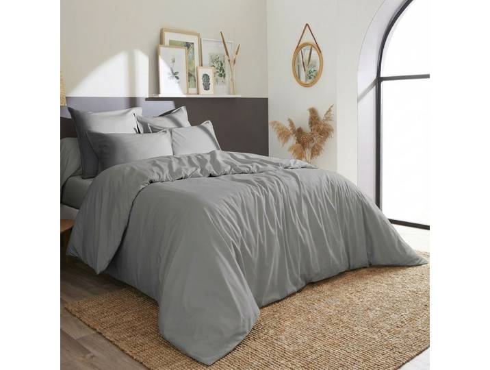 Housse de couette percale de coton uni 240x260 cm