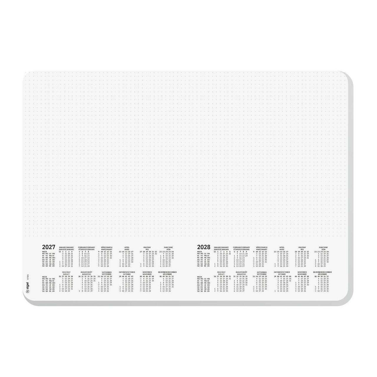 SIGEL Schreibtischunterlage Dotted 2027/2028 weiß/schwarz Papier 42,0 x 29,7 cm, 30 Blatt