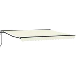 vidaXL Markisenrahmen Creme 400 x 300 cm Polyester mit PU-Beschichtung