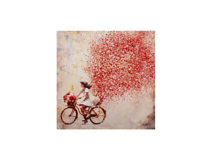 Handbemaltes Bild „Flowers in the air!“ 100 x 100 cm Multicolor Crea Collection