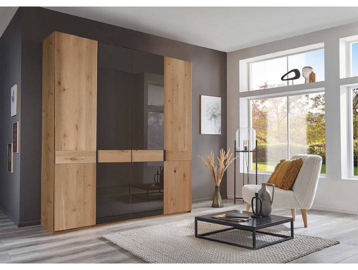 Drehtürenschrank - Glastür A 197 x 216cm Braun/Mokka