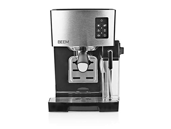 BEEM CLASSICO Espresso-Siebträgermaschine - 19 bar Silber Integrierter Milchtank und Dampfdüse Abnehmbarer Wassertank 1.450 W