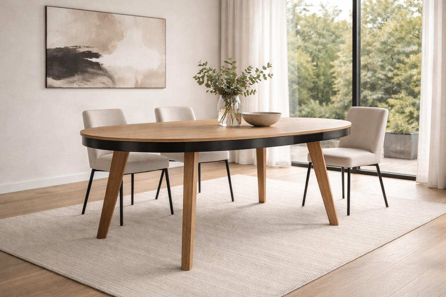 Kaiser Möbel LANDE Ronde Klaptafel met Inzetblad voor de Eetkamer, Woonkamer of Keuken, B: 100 cm, H: 75 cm