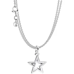 Pandora 68626 Geschenkset mit 2-reihiger Halskette Funkelnder Stern Silber