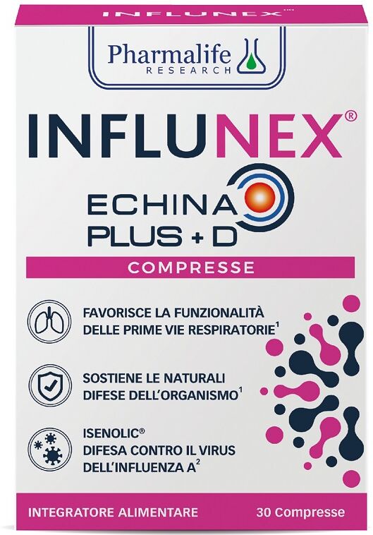 PHARMALIFE RESEARCH Srl INFLUNEX Echina Plus + D, 30 compresse