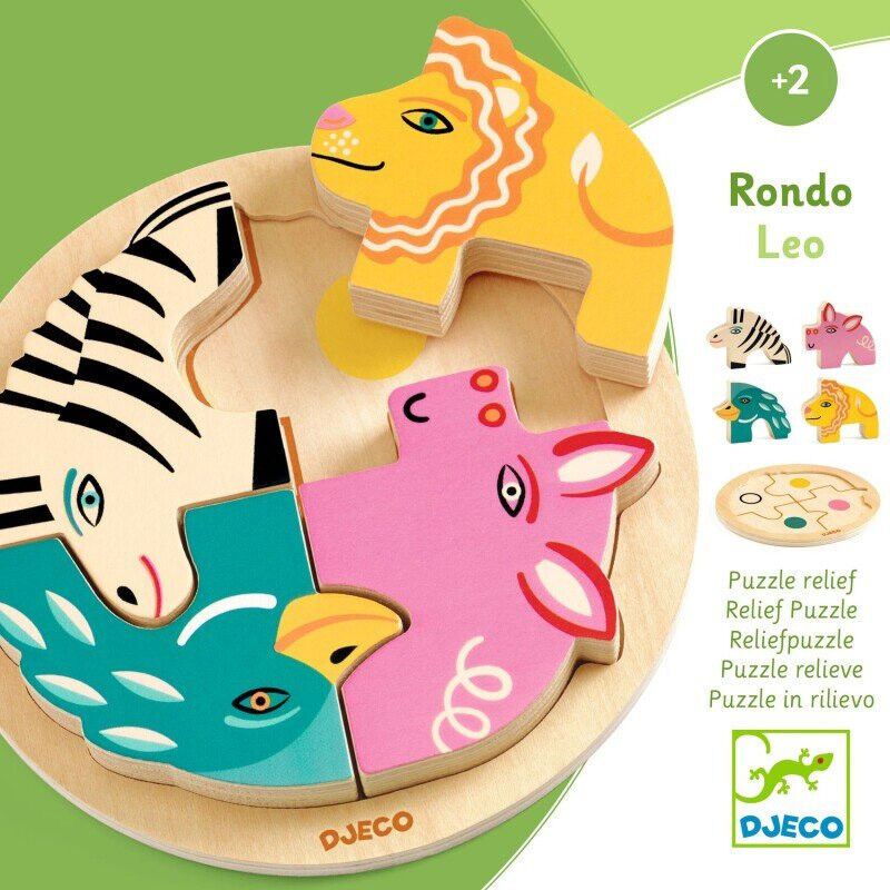 Puzzle Relief 4 pcs Rondo Leo - Djeco