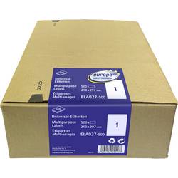 Avery-Zweckform ELA027-500 Universal-Etiketten 210 x 297 mm Weiß 500 St. Laserdrucker, Farblaserdrucker, Tintenstrahldrucker