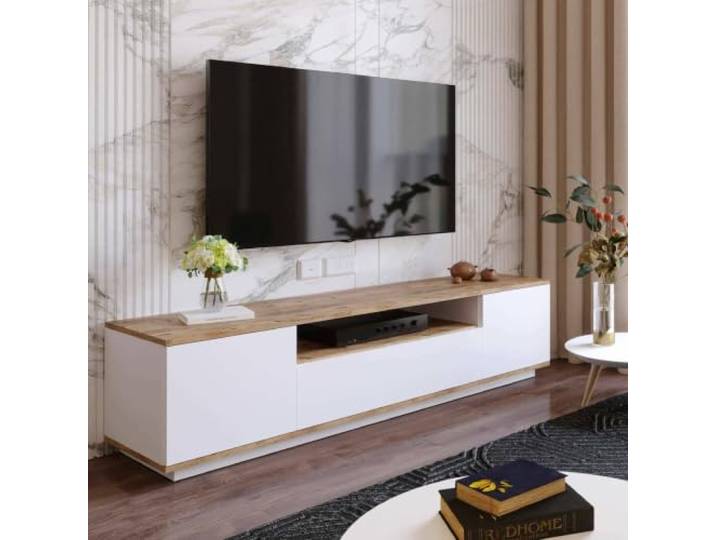 Dmora Sinope TV-Möbel 180x44,5x44,6 cm Braun, 2 Böden