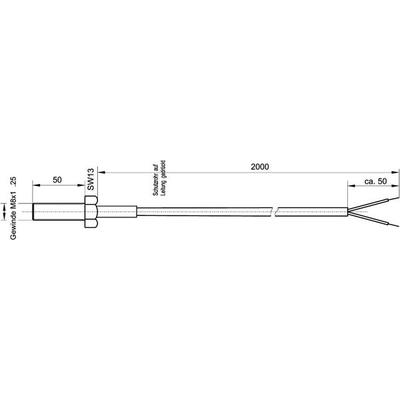 Enda Temperatursensor K4-PT100-M8x50-2M Fühler-Typ Pt100 Messbereich Temperatur-50 bis 400 °C Kabellänge (Details) 2 m
