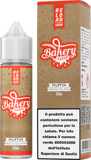 Reload Vape Bakery Drip Muffin Nocciolata Liquido Shot 20ml Torta Nocciola