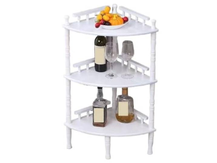 VNCdfhETs Standregal 3-stöckiges Eckregal, Eckaufbewahrungsständer, Industrielles, Regale Für Wohnzimmer zur Organisation und Aufbewahrung(C)