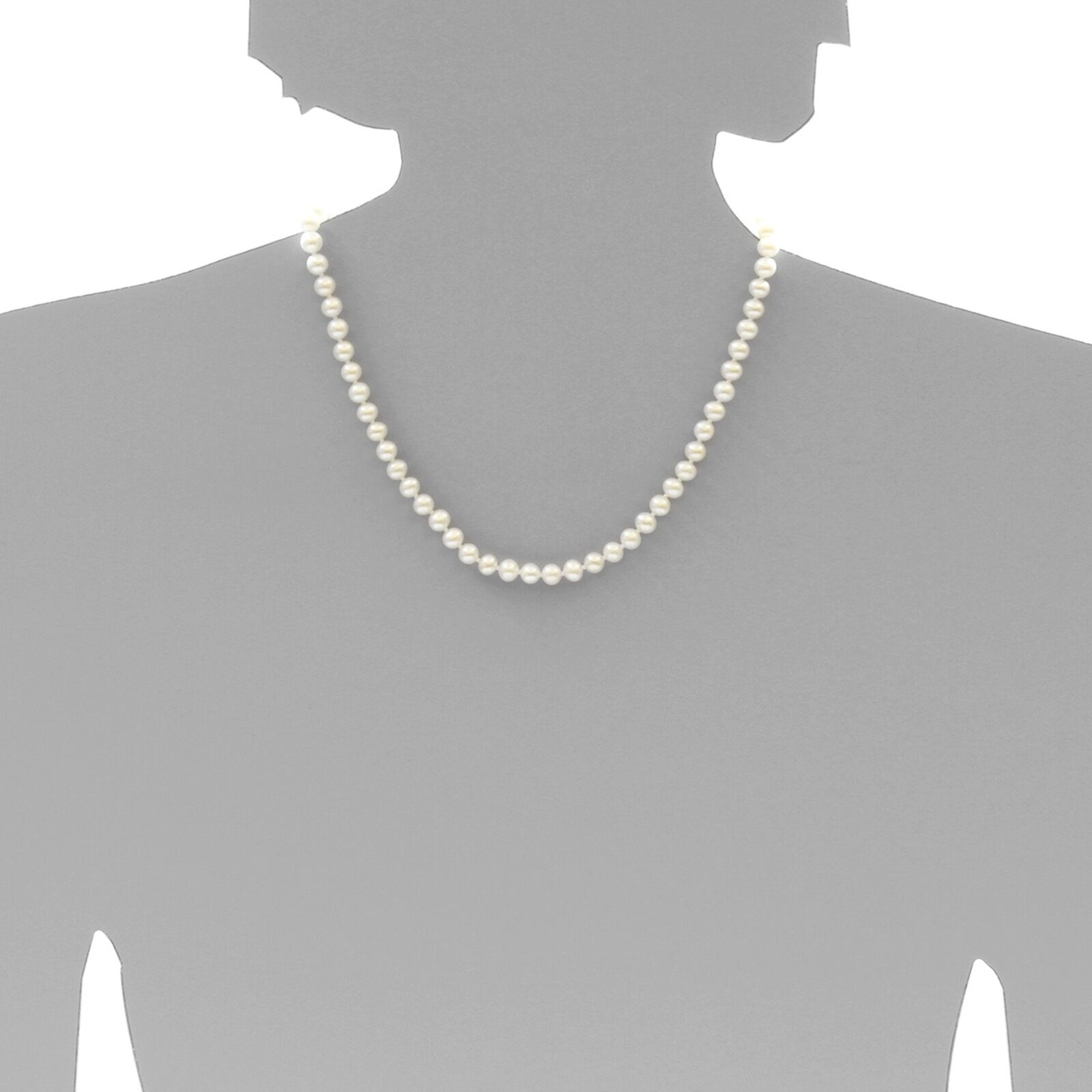 Perlenkette OSTSEE-SCHMUCK "- Ingrid 6 - Gold 585/000 - Zuchtperle" Gr. 45, weiß, Halsketten, Damen, 45, Gelbgold 585, Perlenkette