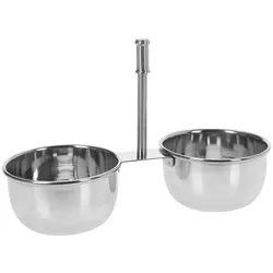 Excellent Houseware Saucenschüssel Double Edelstahl (21 x 9 x 14,5 cm), Schüssel + Schale, Silber