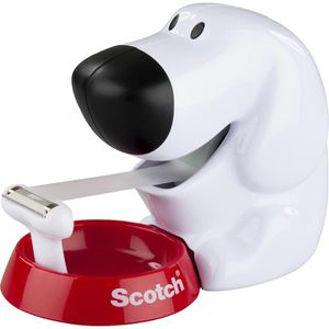 Scotch Klebebandabroller Magic Dog-810, weiß, Tischabroller für Klebeband 19mm x 33m