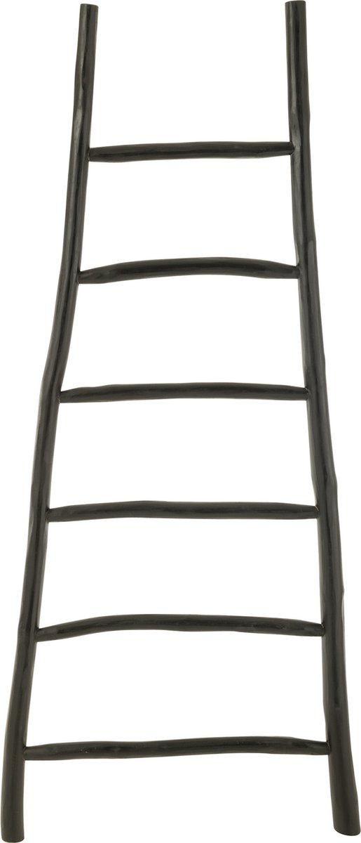 J-Line Decoratieve Ladder met 6 Stappen van Teak in Zwart