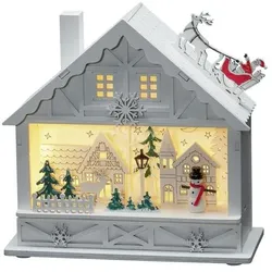 Konstsmide LED Holzsilhouette Haus - weiß