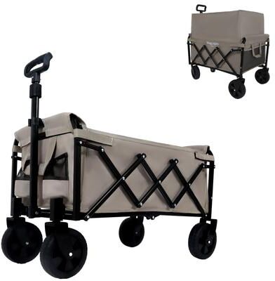 Kodotan sofa Expandable Dual-Layer Utility Wagon With 100% Extra Space - Grocery Cart For Camping,Supports 225lbs