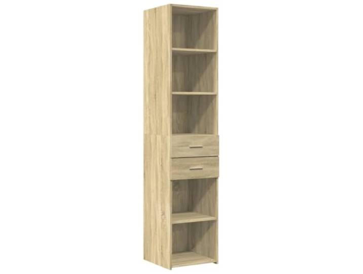 LASWWQMRF Highboard Sonoma-Eiche 40x42,5x185 cm Schrank Holzwerkstoff Schlanker Beistellschrank mit viel Stauraum für Flur und Wohnzimmer, pflegeleichtes Design in Holz-Optik.