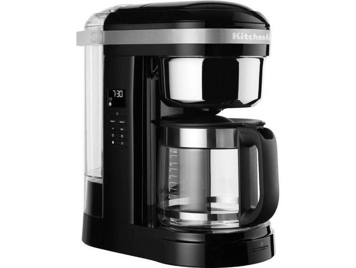 KitchenAid Filterkaffeemaschine 5KCM1209EOB ONYX BLACK, 1,7l Kaffeekanne, goldfarbener Permanentfilter, Drip-Kaffeemaschine mit spiralförmigem Wasserauslass