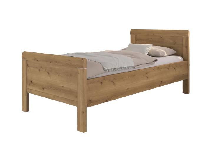 Einzelbett Futonbett 100 x 200 cm verstellbar Asteiche - rauch - EVELYN