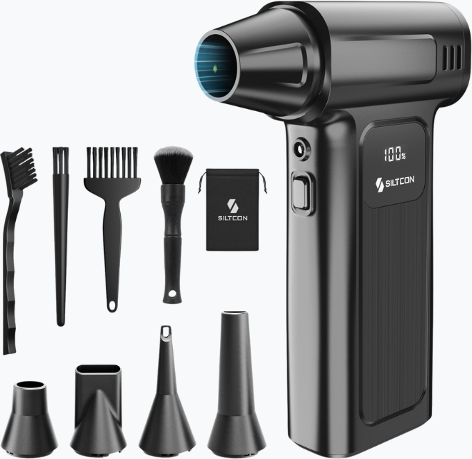 Siltcon Air Duster PRO 150.000 U/min, kabellos, mit 5 Mundstücken