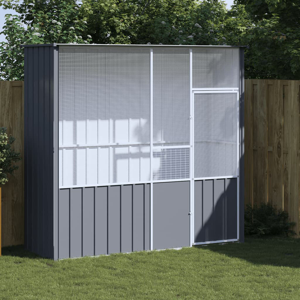 Archie & Oscar Bletchley Weather Resistant Bird Cage Anthracite 200cm H x 215cm W x 78cm D.